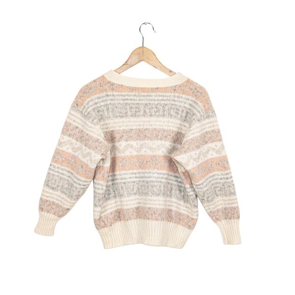 Hilda Ltd 100% Wool Cardigan Sweater Icelandic Fair Isle knit Medium - Picture 3 of 10